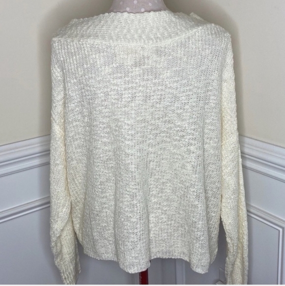 Cozy Women's Off-Shoulder Cream Sweater - Picture 3 of 11